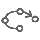 Icon of circles connected by an arrow