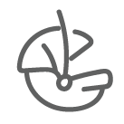 Icône gris foncé illustrant un porte-bébé.