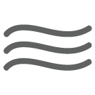 Three parallel curved lines stacked on top of one another