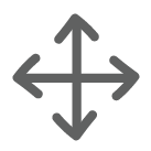 Icon of four arrow pointing out in different directions to indicate adjustment.