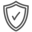Icon of shield with a checkmark 