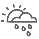 Dark gray icon illustrating different weather types.