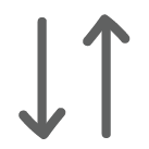 Two straight arrows side by side, one pointing down and one up