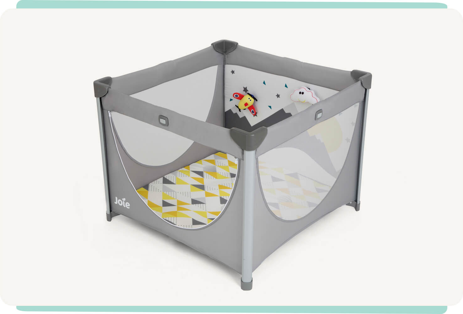 Joie Cheer playpen at an angle.