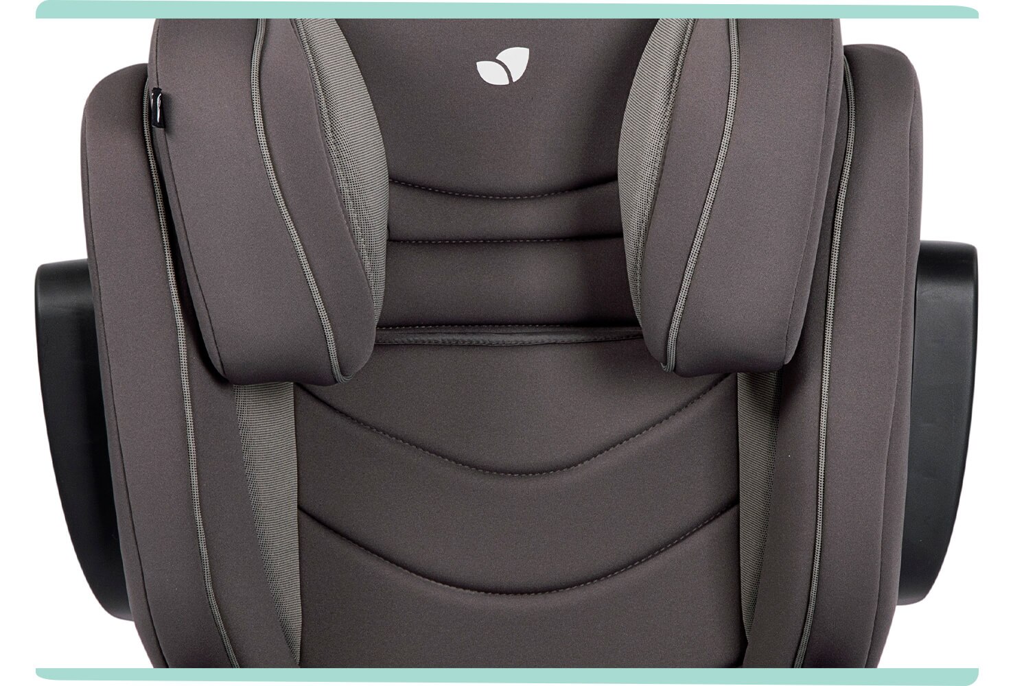  Zoomed in view of the headrest on the Joie trillo lx booster car seat.