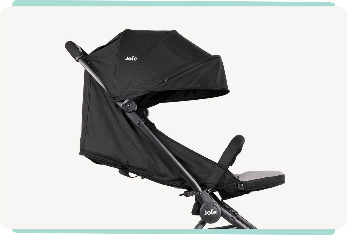  Joie pact pushchair has a comfortable reclining seat for laid back riding