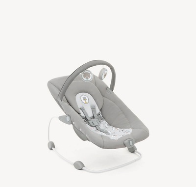  Joie light gray patterned wish bouncer at a right angle.