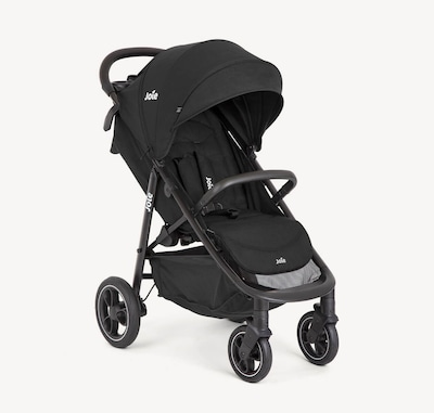 Joie gray litetrax pro stroller at an angle. 