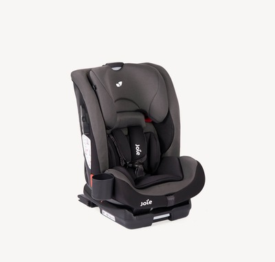 Joie bold R toddler car seat in dark gray from a right angle.
